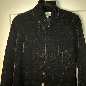 Vintage Ghost cropped velvet embroidered jacket